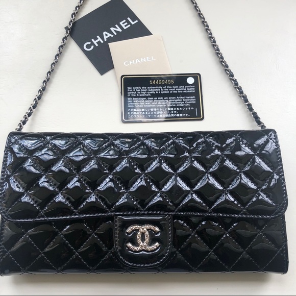 chanel patent clutch